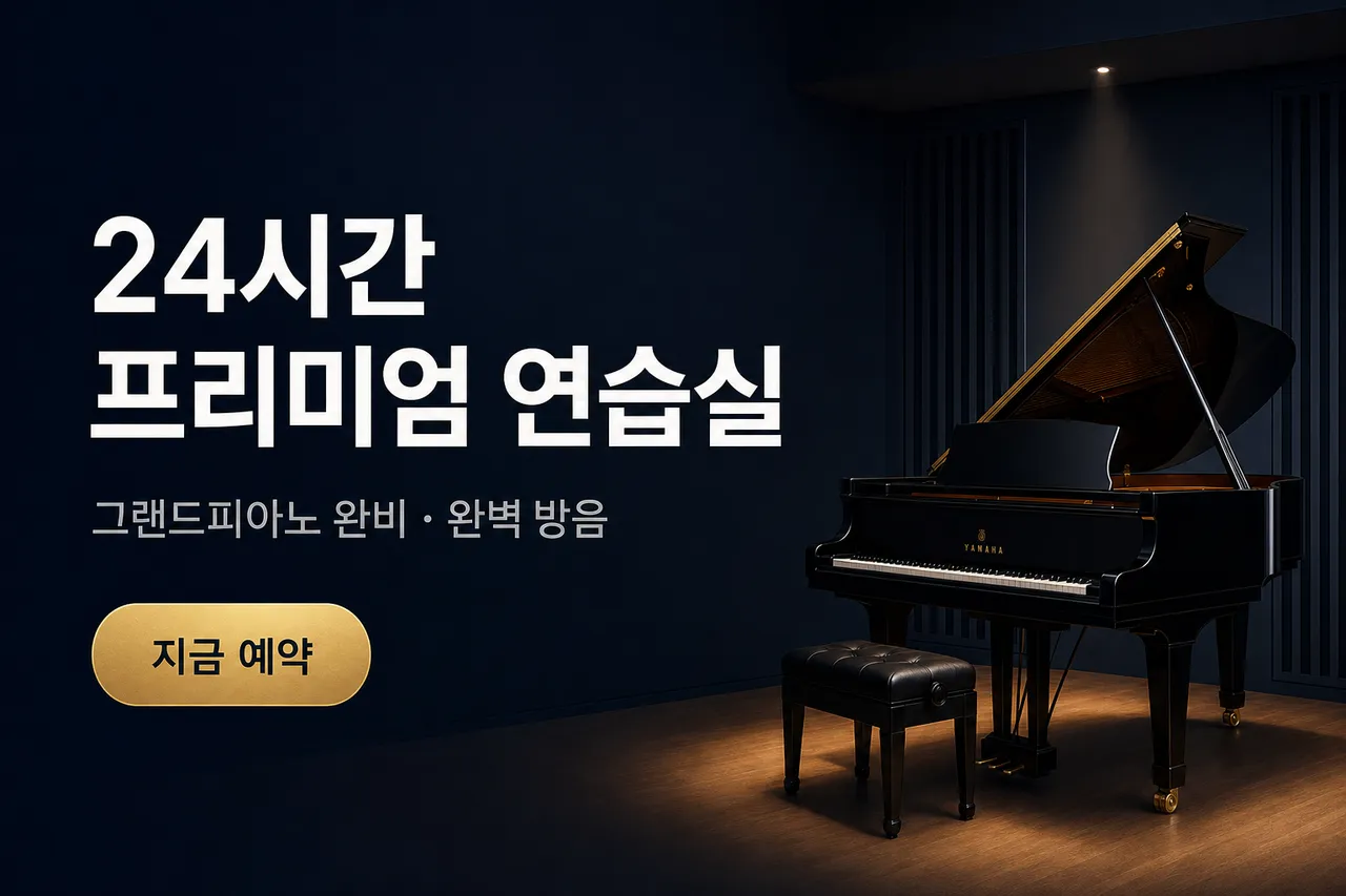 24시간 프리미엄 그랜드피아노 연습실